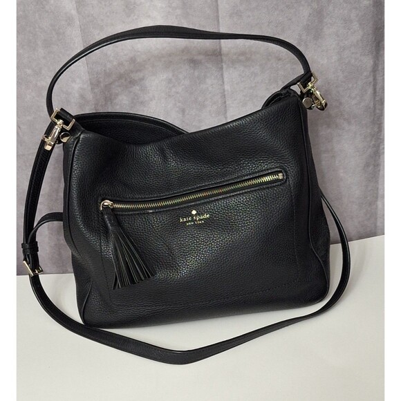 Kate Spade New York Chester Street Michaela Pebbled Shoulder Bag Black Luxury - Picture 1 of 16